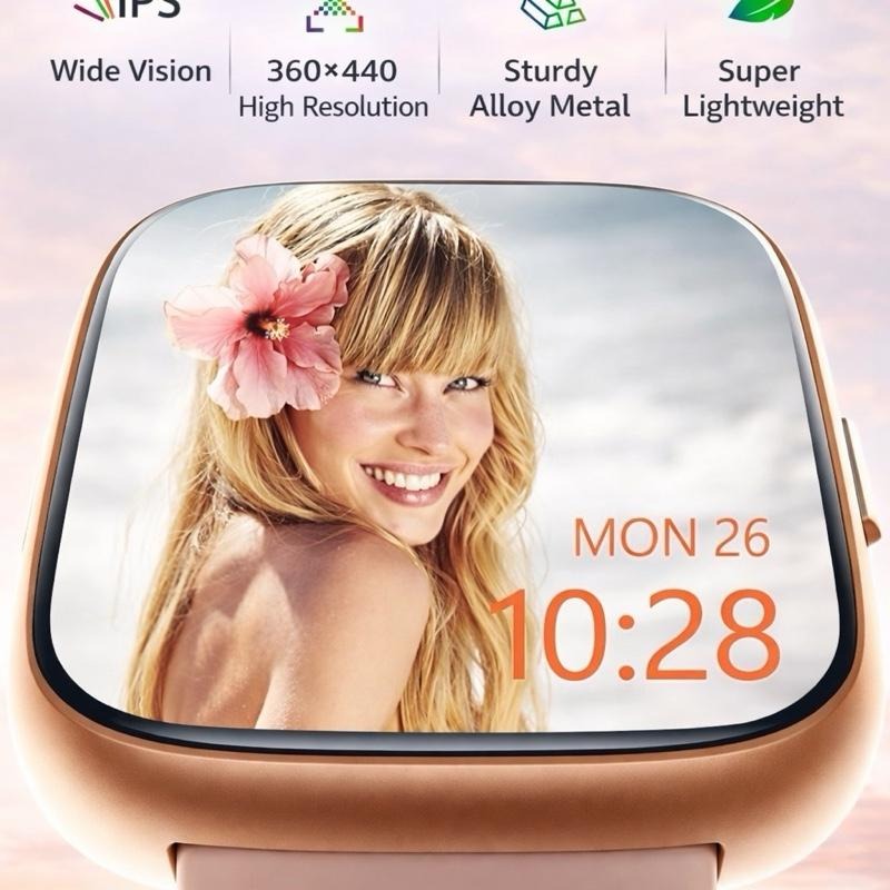 Smart Watch with Alexa Built-in, Answer & Make Calls, 44mm 1.83” Sports Smartwatch for Women & Men, IP68 Waterproof, Heart Rate SpO₂ Sleep & Stress Monitor, Step Counter, Android & iOS Compatible