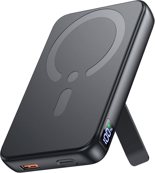 Power Bank, Portable Charger Compatible with Magsafe, 22.5W Wired Fast Charging Battery Pack with USB-C Input & Output, LED Display for iPhone 15/14/13/12 Pro/Pro Max Cable Magnetic Wireless Smartphone Cellphone