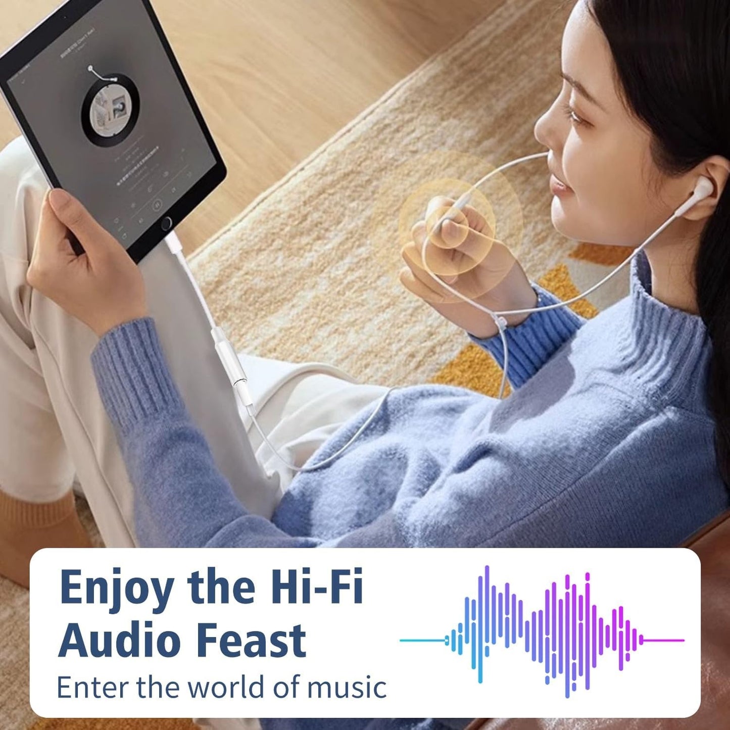 USB C to 3.5mm Jack, Type C to Headphone Adapter, Type C to 3.5mm Headphone Auxiliary Audio Headphone Adapter Compatible with iPhone 15/15 Pro/Pro Max/Plus, Samsung Galaxy S23/S23/S22/S21Ultra Digital Aluminum Device Plug Shell