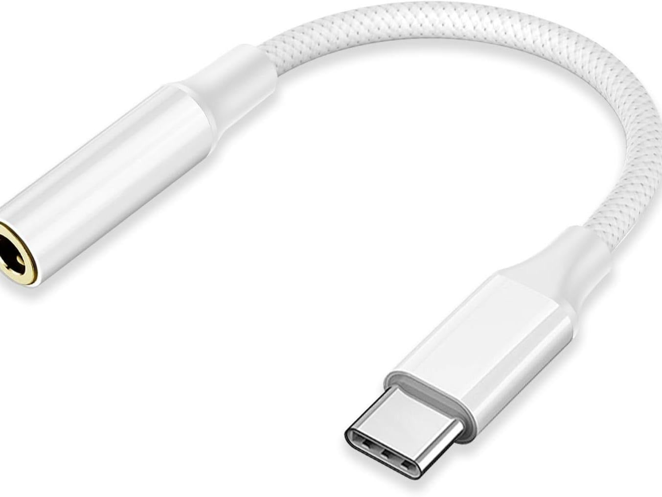 USB C to 3.5mm Jack, Type C to Headphone Adapter, Type C to 3.5mm Headphone Auxiliary Audio Headphone Adapter Compatible with iPhone 15/15 Pro/Pro Max/Plus, Samsung Galaxy S23/S23/S22/S21Ultra Digital Aluminum Device Plug Shell