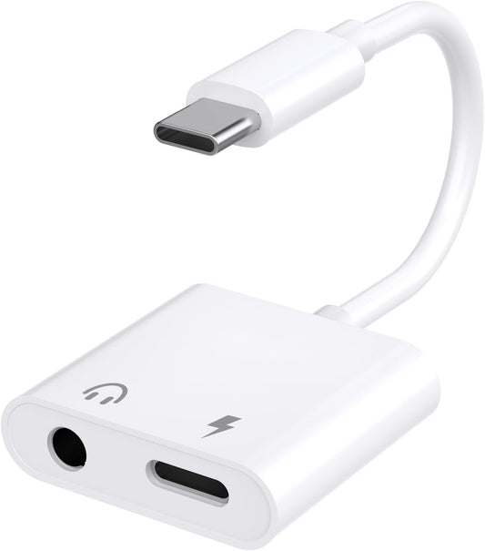 [Z Electronics] USB C to 3.5mm Jack Adapter with 60W Fast Charging Hi-Res Sound Quality Compatible with iPhone 16/15 Pro Max Samsung Galaxy S24/S23/S22/S21 Ultra iPad Pro Charger Headset Digital Alloy Aluminum Connection