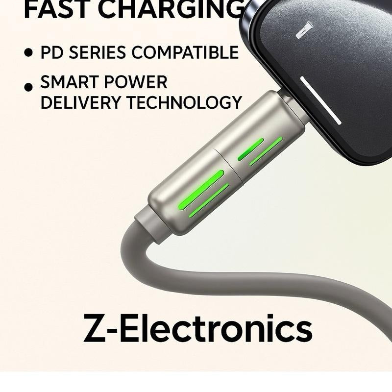 [Pack of 2] 240W 4-in-1 USB C Cable, Multi-functional Data Cable for Smartphones and Electronics - Silicone, Charger