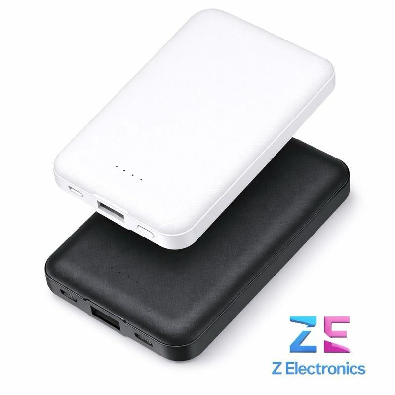 【2-Pack】5000mAh Ultra-Slim Portable Power Bank, 2.4A Fast Charging Compact Battery Pack, Travel-Friendly External Charger Compatible with iPhone, Samsung, iPad & More – Z Electronics