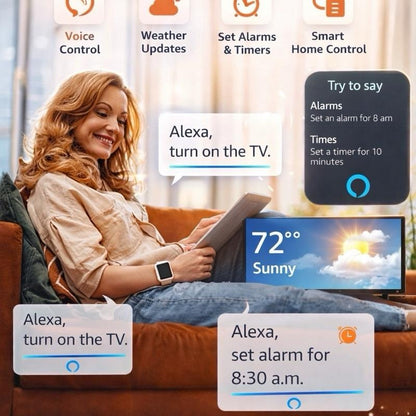 Smart Watch with Alexa Built-in, Answer & Make Calls, 44mm 1.83” Sports Smartwatch for Women & Men, IP68 Waterproof, Heart Rate SpO₂ Sleep & Stress Monitor, Step Counter, Android & iOS Compatible