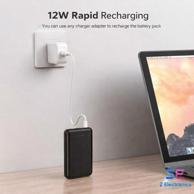 【2-Pack】5000mAh Ultra-Slim Portable Power Bank, 2.4A Fast Charging Compact Battery Pack, Travel-Friendly External Charger Compatible with iPhone, Samsung, iPad & More – Z Electronics