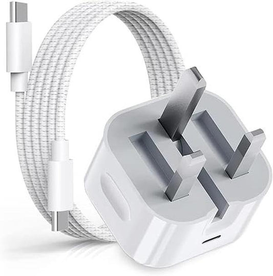 [Z Electronics] 35W USB C Fast Charger Plug & 2M Type-C Cable for iPhone 16/15/14/13/12/11/XS Max/XR/X 8 Plus/iPad Pro 12.9/10.5/iPad Air 3/iPad Mini 2019