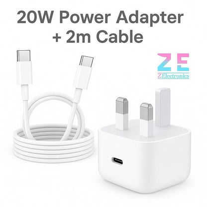[MASSIVE SALE] 20W USBC Power Adapter Plug And 1M 2M Cable For iPhone 15 & 16 Fast Charging Set With Braided Cable Charger Electronic Smartphone Cellphone