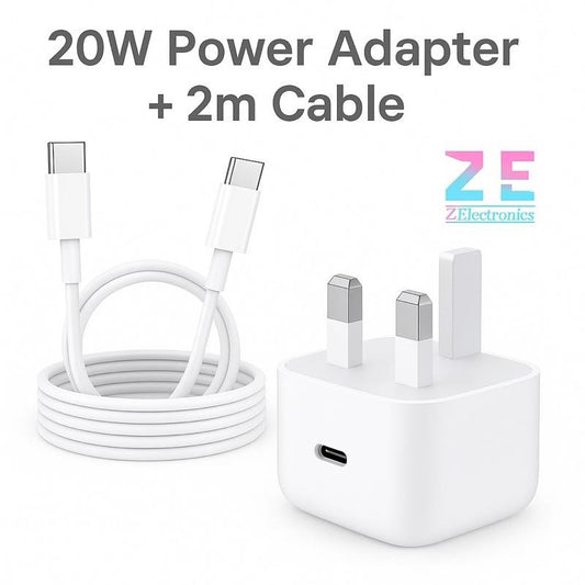 [MASSIVE SALE] 20W USBC Power Adapter Plug And 1M 2M Cable For iPhone 15 & 16 Fast Charging Set With Braided Cable Charger Electronic Smartphone Cellphone