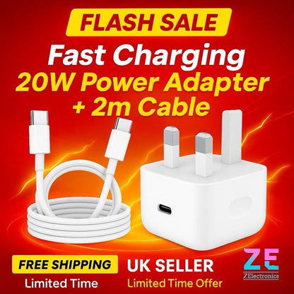 [MASSIVE SALE] 20W USBC Power Adapter Plug And 1M 2M Cable For iPhone 15 & 16 Fast Charging Set With Braided Cable Charger Electronic Smartphone Cellphone