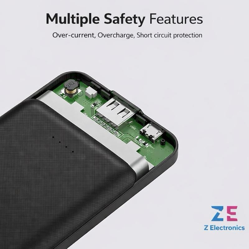 【2-Pack】5000mAh Ultra-Slim Portable Power Bank, 2.4A Fast Charging Compact Battery Pack, Travel-Friendly External Charger Compatible with iPhone, Samsung, iPad & More – Z Electronics