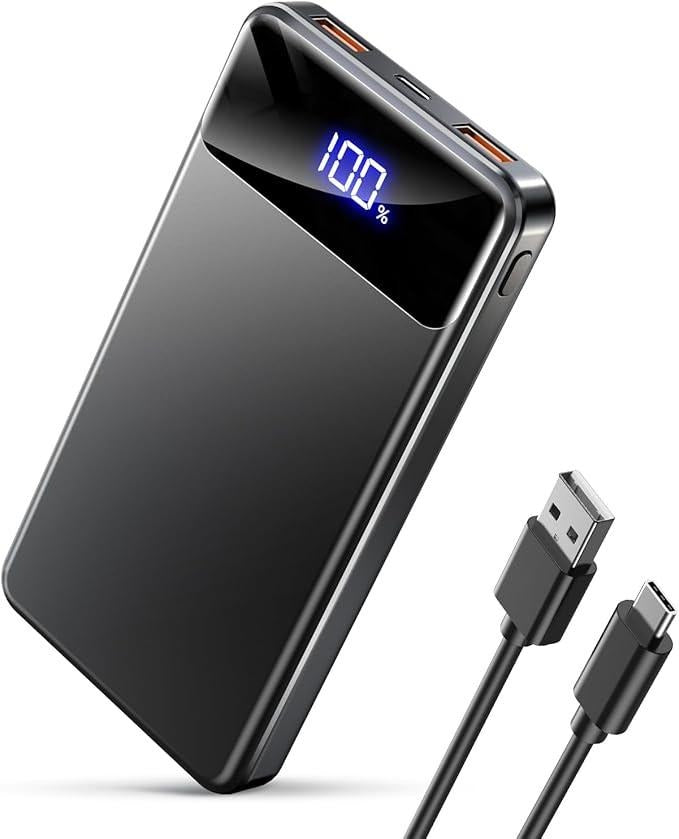 Power Bank Fast Charging 12000mAh, Portable Charger PD22.5W, PD3.0 QC4.0 USB-C/USB-A Output, Phone Battery Pack for iPhone 16 15 14 13 Plus Pro Max Mini,Glaxy,Xiaomi Compact Device Smartphone Chargeable