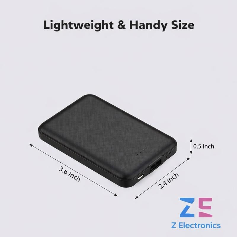 【2-Pack】5000mAh Ultra-Slim Portable Power Bank, 2.4A Fast Charging Compact Battery Pack, Travel-Friendly External Charger Compatible with iPhone, Samsung, iPad & More – Z Electronics