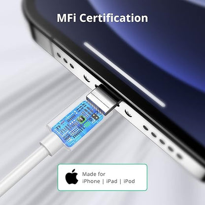 Apple MFi Certified 2Pack 1.8M Charger Cable 6 Foot 2.4A Fast Charging for iPhone 14 13 12 11 Pro Max XS XR X 8 7 6 Plus 5 iPad iPod Durable Electronic Smartphone Cellphone
