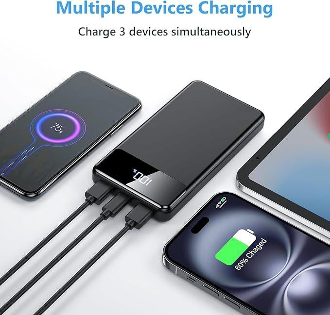 Power Bank Fast Charging 12000mAh, Portable Charger PD22.5W, PD3.0 QC4.0 USB-C/USB-A Output, Phone Battery Pack for iPhone 16 15 14 13 Plus Pro Max Mini,Glaxy,Xiaomi Compact Device Smartphone Chargeable