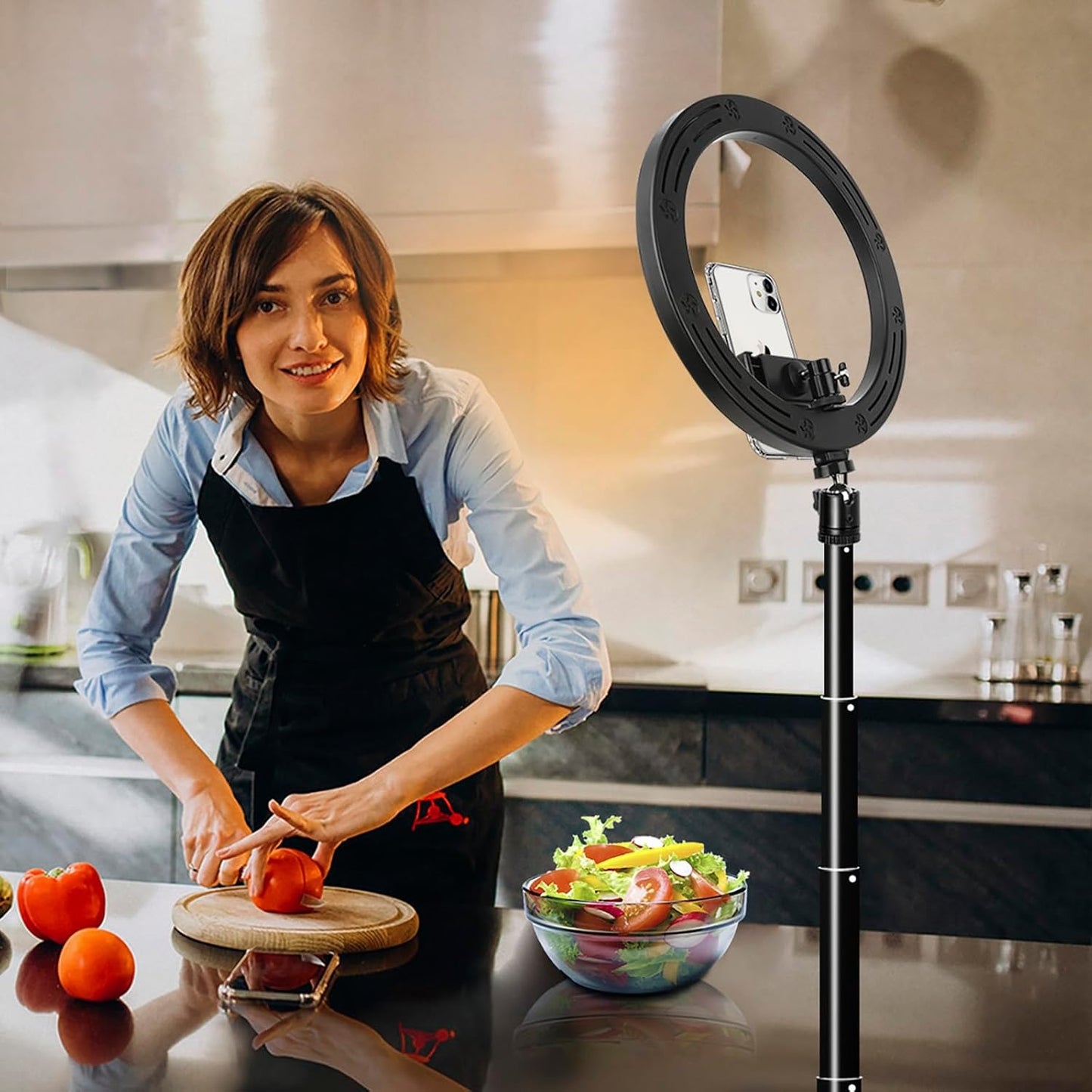 [MASSIVE SALE] 10” LED Ring Light with Tripod Stand & Phone Holder, 3 Light Modes & 10 Brightness Levels, Dimmable Selfie Ring Light with Remote for TikTok, YouTube, Makeup & Photography